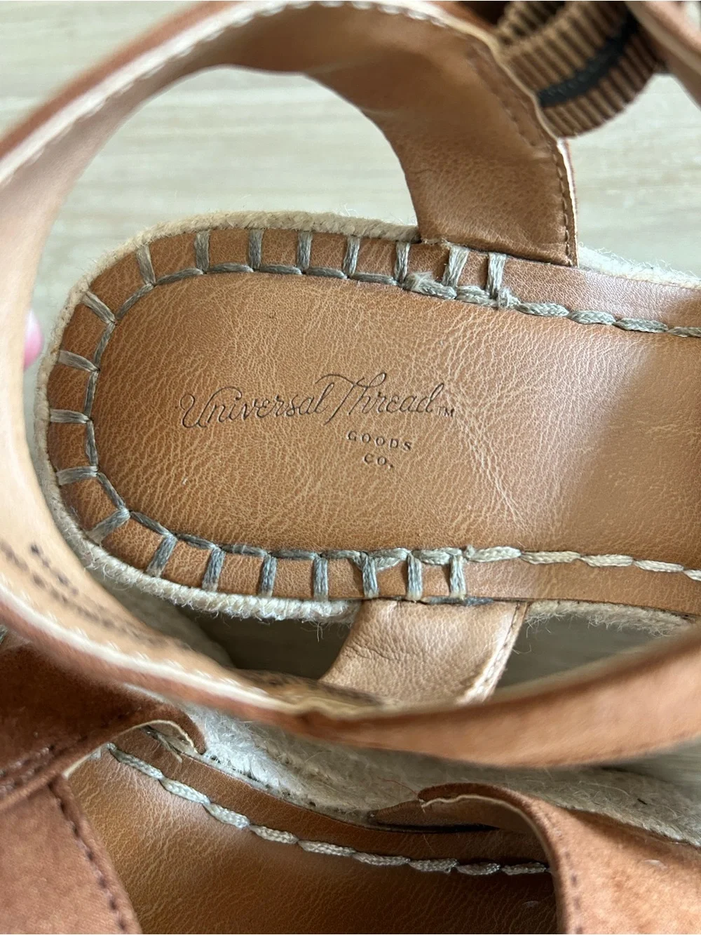 Universal Thread Tan Suede Espadrille Wedge Sandals